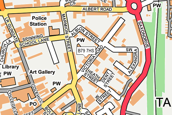 B79 7HS map - OS OpenMap – Local (Ordnance Survey)