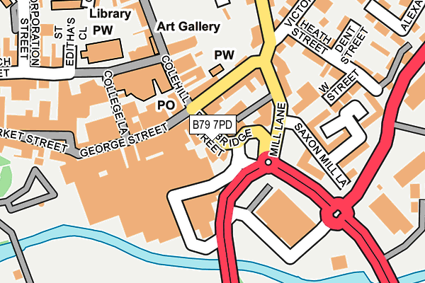 B79 7PD map - OS OpenMap – Local (Ordnance Survey)