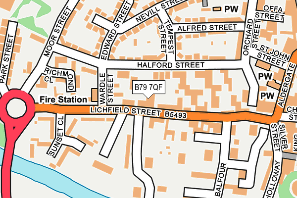 B79 7QF map - OS OpenMap – Local (Ordnance Survey)