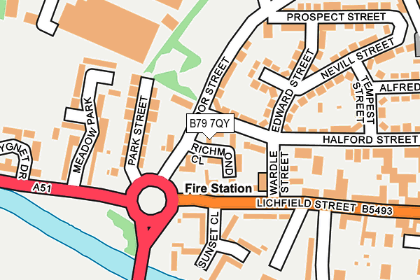 B79 7QY map - OS OpenMap – Local (Ordnance Survey)