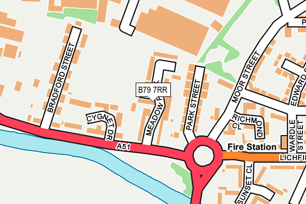 B79 7RR map - OS OpenMap – Local (Ordnance Survey)