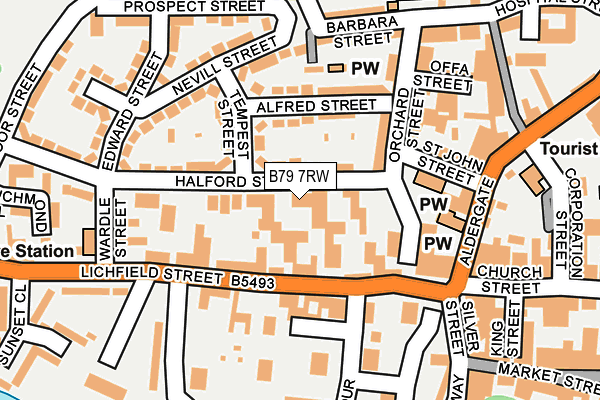 B79 7RW map - OS OpenMap – Local (Ordnance Survey)