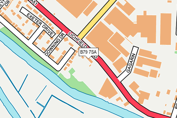 B79 7SA map - OS OpenMap – Local (Ordnance Survey)