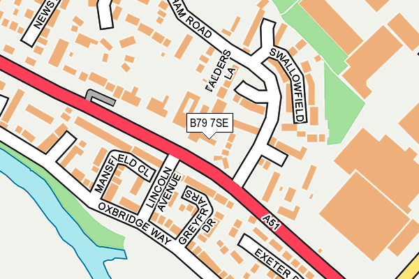 B79 7SE map - OS OpenMap – Local (Ordnance Survey)
