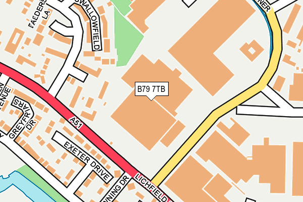 B79 7TB map - OS OpenMap – Local (Ordnance Survey)