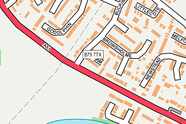 B79 7TX map - OS OpenMap – Local (Ordnance Survey)