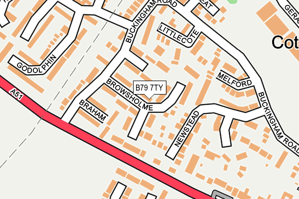 B79 7TY map - OS OpenMap – Local (Ordnance Survey)