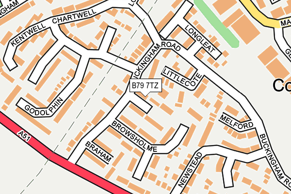 B79 7TZ map - OS OpenMap – Local (Ordnance Survey)