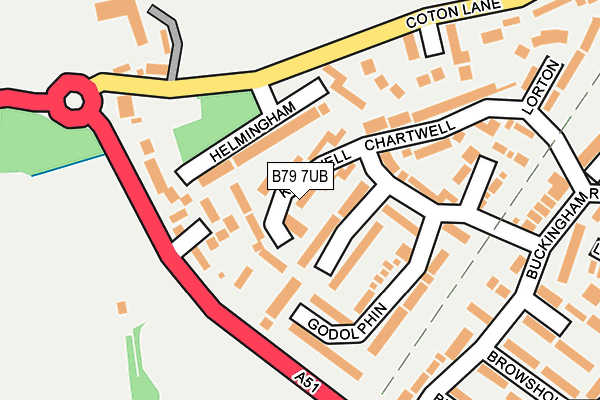 B79 7UB map - OS OpenMap – Local (Ordnance Survey)