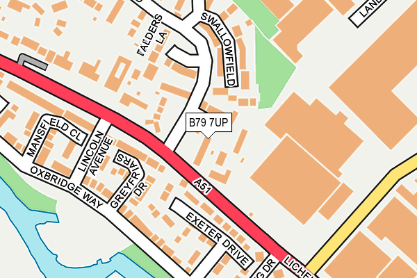 B79 7UP map - OS OpenMap – Local (Ordnance Survey)