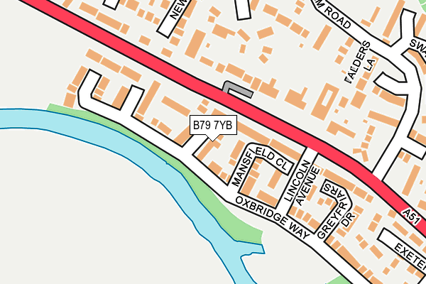 B79 7YB map - OS OpenMap – Local (Ordnance Survey)