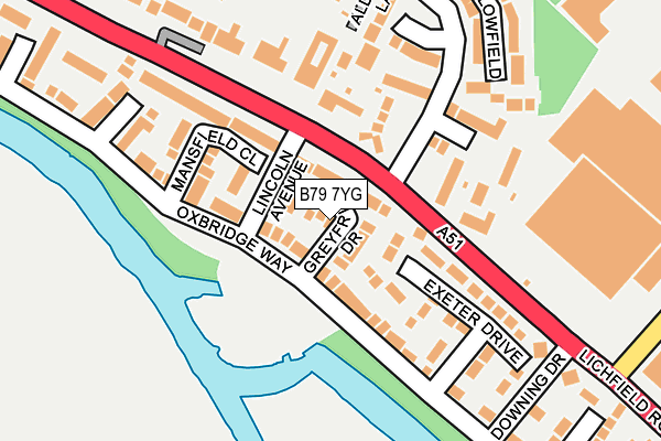 B79 7YG map - OS OpenMap – Local (Ordnance Survey)