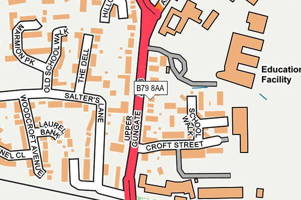 B79 8AA map - OS OpenMap – Local (Ordnance Survey)