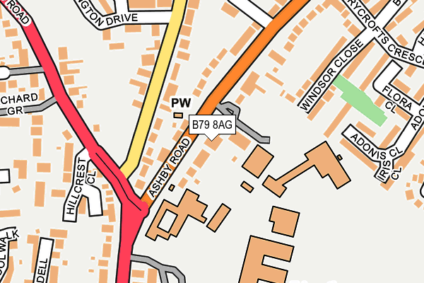 B79 8AG map - OS OpenMap – Local (Ordnance Survey)