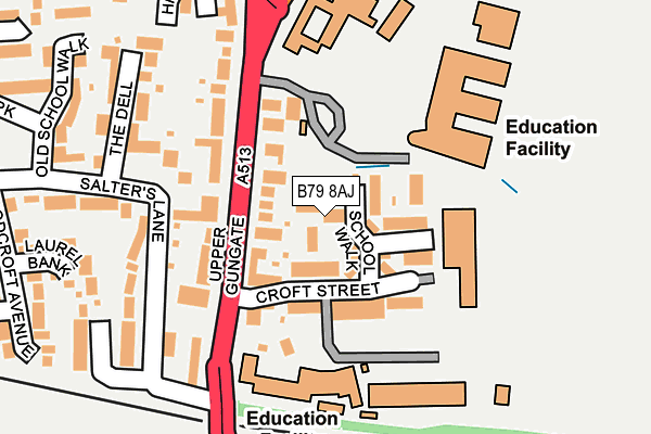 B79 8AJ map - OS OpenMap – Local (Ordnance Survey)