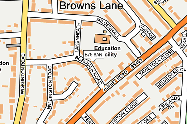 B79 8AN map - OS OpenMap – Local (Ordnance Survey)