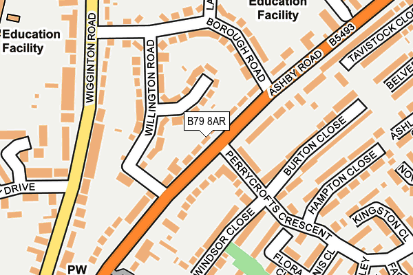 B79 8AR map - OS OpenMap – Local (Ordnance Survey)