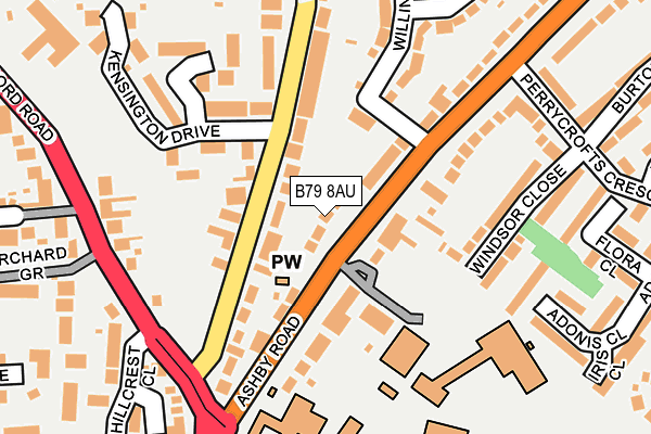 B79 8AU map - OS OpenMap – Local (Ordnance Survey)