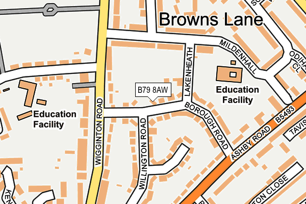 B79 8AW map - OS OpenMap – Local (Ordnance Survey)