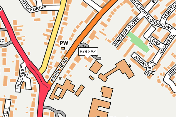 B79 8AZ map - OS OpenMap – Local (Ordnance Survey)