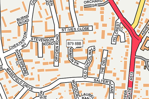 B79 8BB map - OS OpenMap – Local (Ordnance Survey)