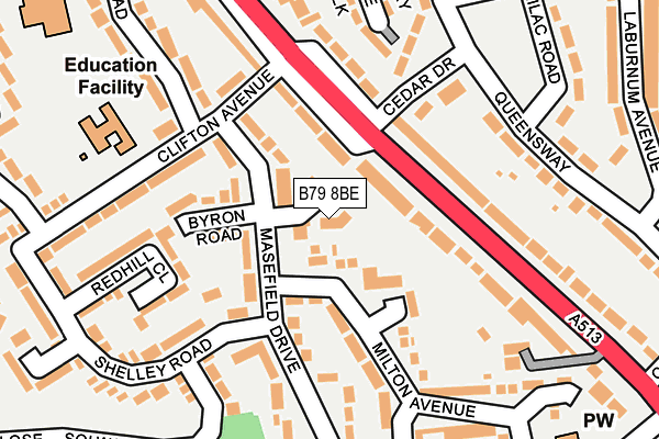 B79 8BE map - OS OpenMap – Local (Ordnance Survey)