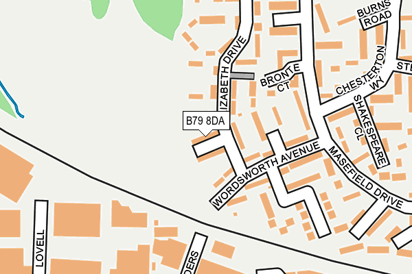 B79 8DA map - OS OpenMap – Local (Ordnance Survey)