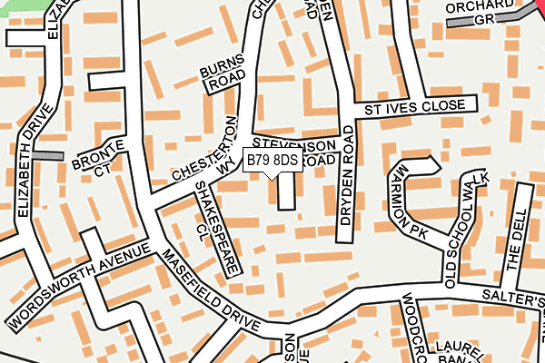 B79 8DS map - OS OpenMap – Local (Ordnance Survey)