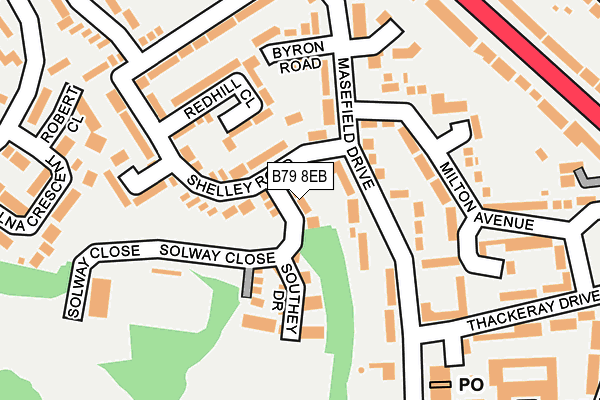 B79 8EB map - OS OpenMap – Local (Ordnance Survey)