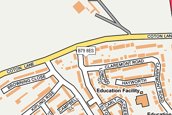 B79 8ES map - OS OpenMap – Local (Ordnance Survey)