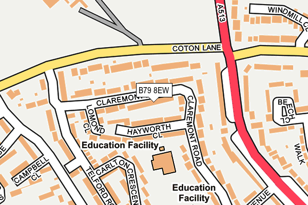 B79 8EW map - OS OpenMap – Local (Ordnance Survey)