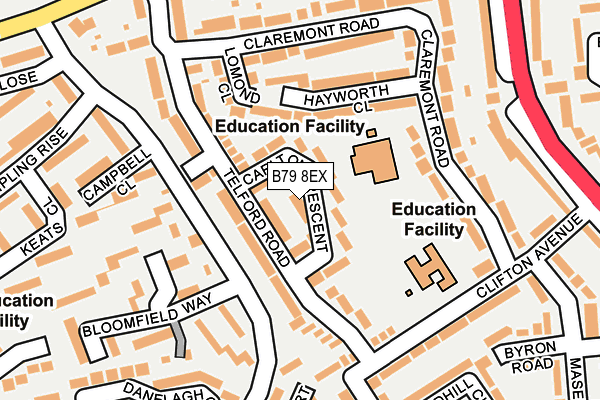 B79 8EX map - OS OpenMap – Local (Ordnance Survey)