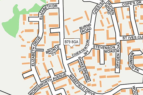 B79 8GA map - OS OpenMap – Local (Ordnance Survey)