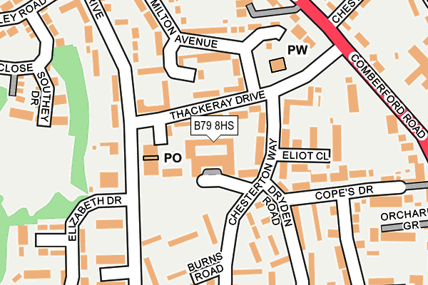 B79 8HS map - OS OpenMap – Local (Ordnance Survey)