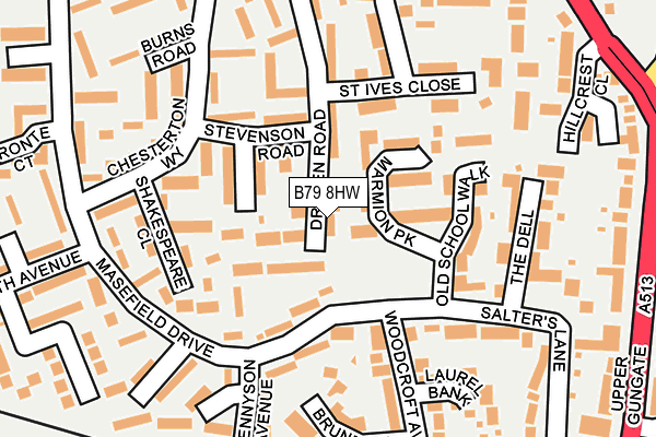 B79 8HW map - OS OpenMap – Local (Ordnance Survey)