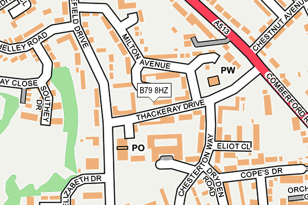 B79 8HZ map - OS OpenMap – Local (Ordnance Survey)