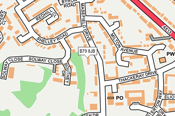 B79 8JB map - OS OpenMap – Local (Ordnance Survey)