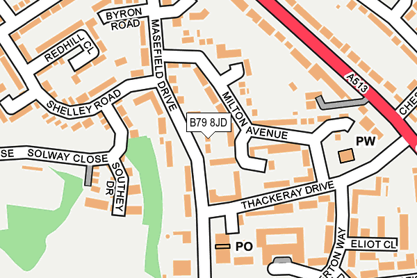 B79 8JD map - OS OpenMap – Local (Ordnance Survey)