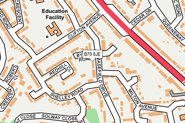 B79 8JE map - OS OpenMap – Local (Ordnance Survey)