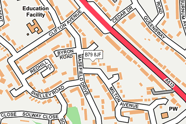 B79 8JF map - OS OpenMap – Local (Ordnance Survey)