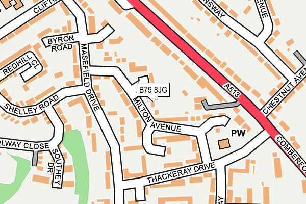 B79 8JG map - OS OpenMap – Local (Ordnance Survey)