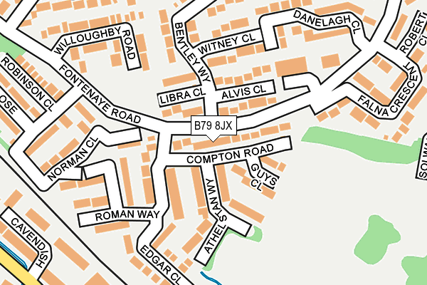 B79 8JX map - OS OpenMap – Local (Ordnance Survey)