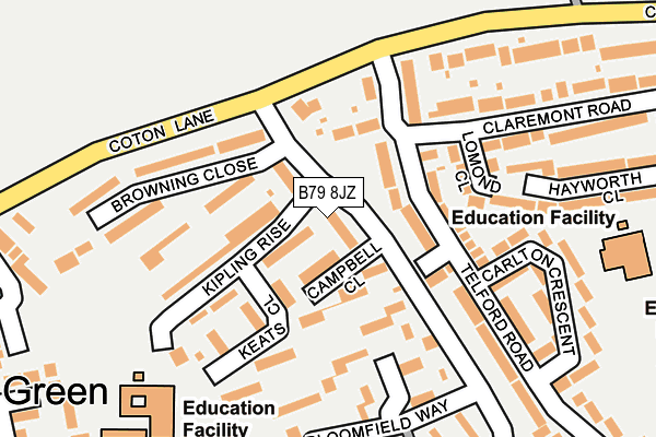 B79 8JZ map - OS OpenMap – Local (Ordnance Survey)