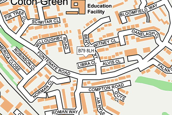 B79 8LH map - OS OpenMap – Local (Ordnance Survey)