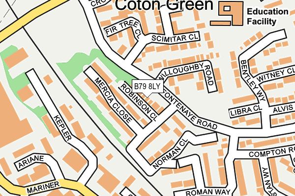 B79 8LY map - OS OpenMap – Local (Ordnance Survey)