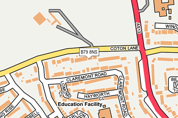 B79 8NS map - OS OpenMap – Local (Ordnance Survey)