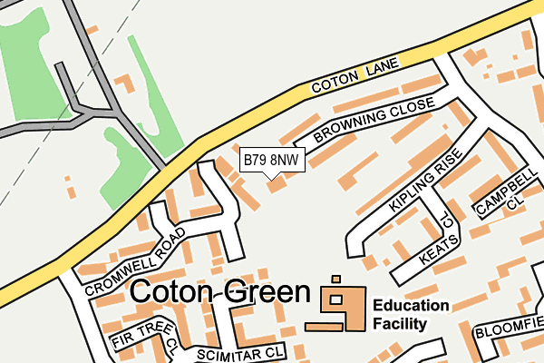 B79 8NW map - OS OpenMap – Local (Ordnance Survey)