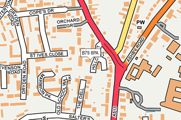 B79 8PA map - OS OpenMap – Local (Ordnance Survey)