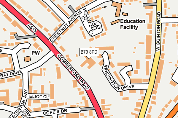 B79 8PD map - OS OpenMap – Local (Ordnance Survey)
