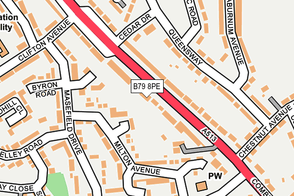 B79 8PE map - OS OpenMap – Local (Ordnance Survey)